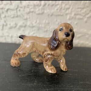 Vintage Hagen-Renaker Cocker Spaniel Miniature Dog Figurine Dark Brown Ears 1.5"